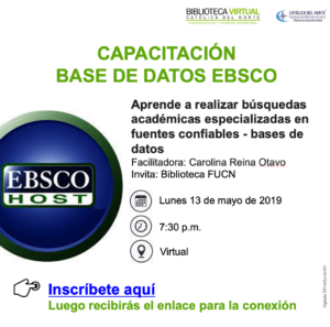 Invitación Capacitación base de datos EBSCO.