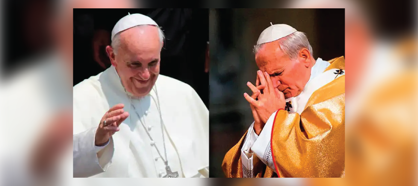 Papas Francisco I y San Juan Pablo II