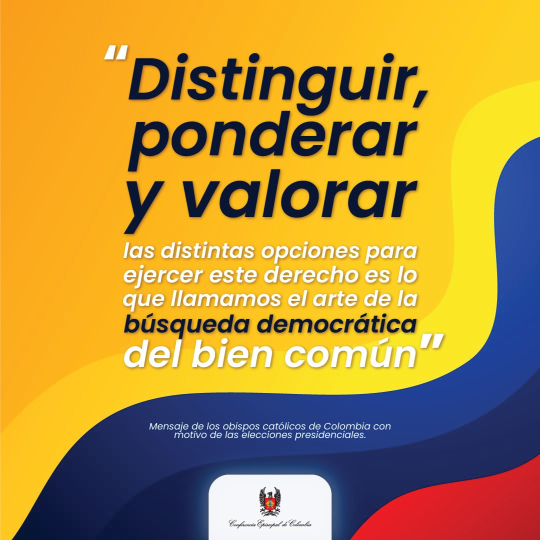 Bandera de Colombia con el mensaje: Distinguir, ponderar y valorar.