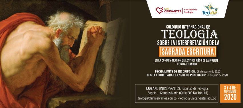 Pieza publicitario del coloquio internacional de Teología.