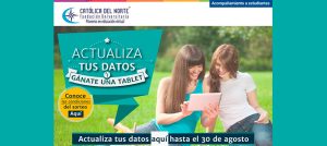 Invitación a actualizar datos, estudiantes