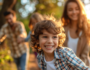 Familia de cuatro integrantes: papá, mamá, hija e hijo