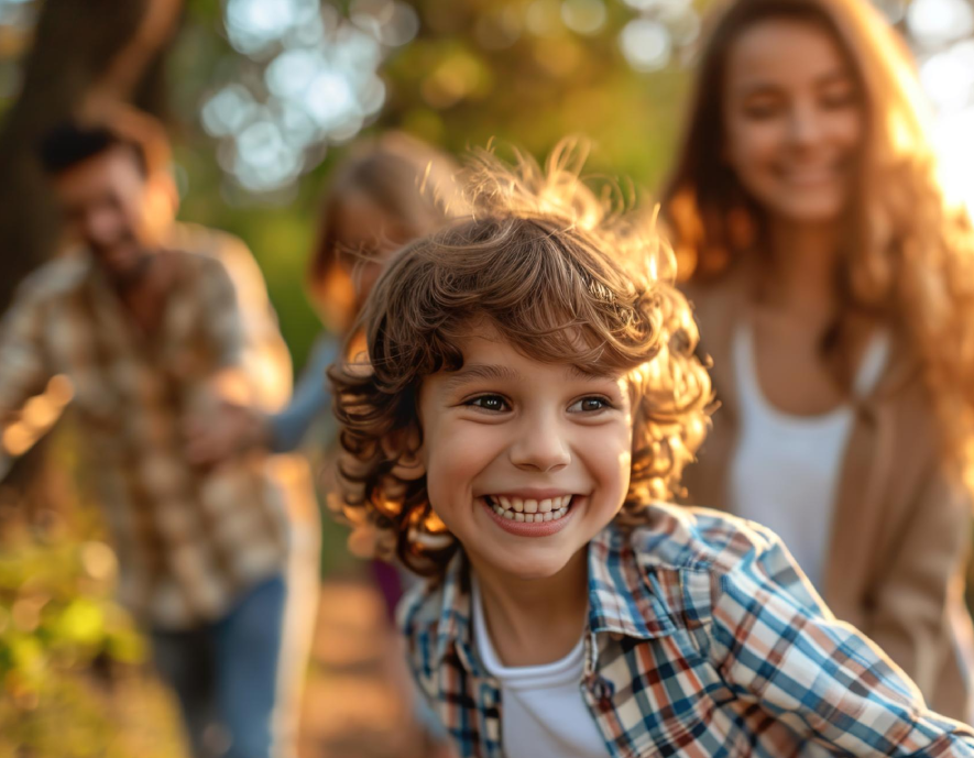 Familia de cuatro integrantes: papá, mamá, hija e hijo