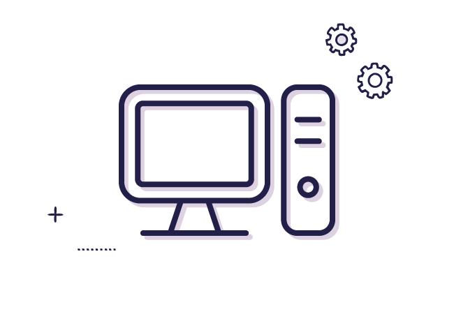 Ícono de computador y CPU