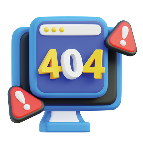 Ilustración de computador con código de error 404.