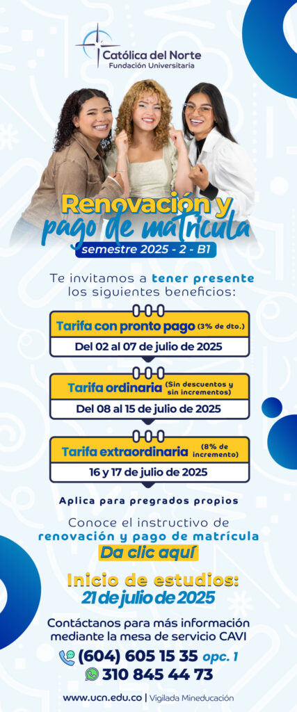 Renovación y pago de matrícula para el semestre 2025-2