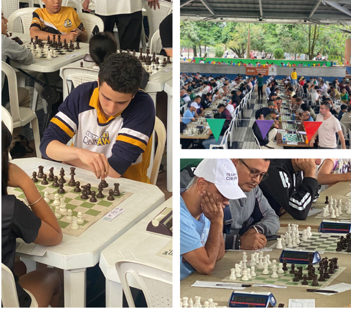 Participantes al torneo de ajedrez celebrado en el marco de la Feria de las Flores, Medellín 2025