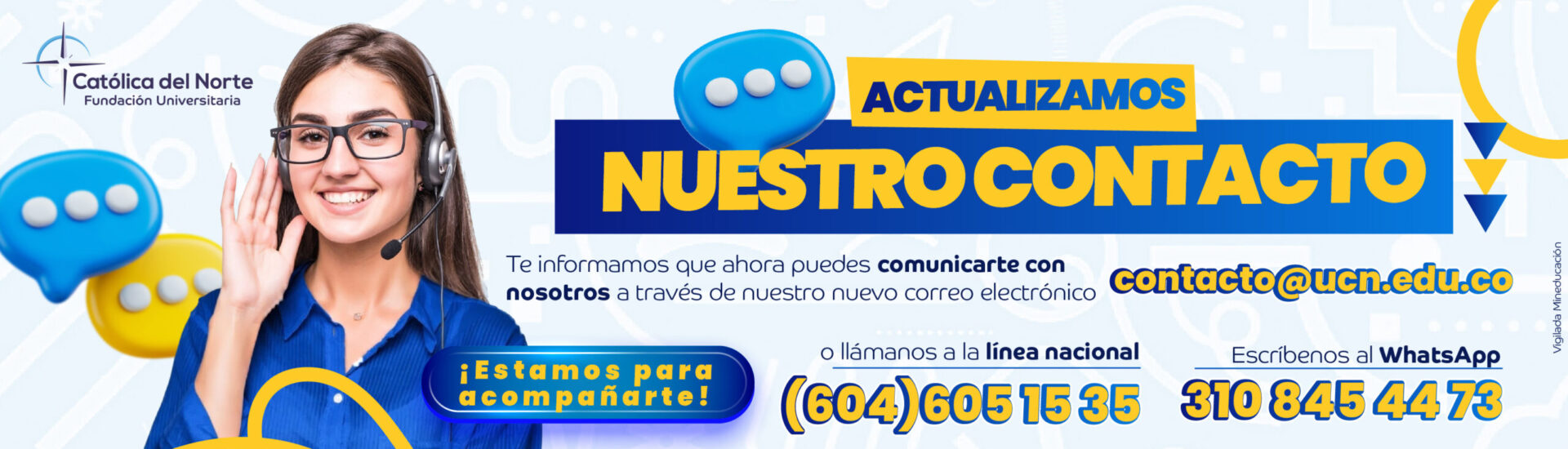 Banner con información del nuevo email