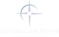 Logosímbolo Fundación Universitaria Católica del Norte en disposición vertical.