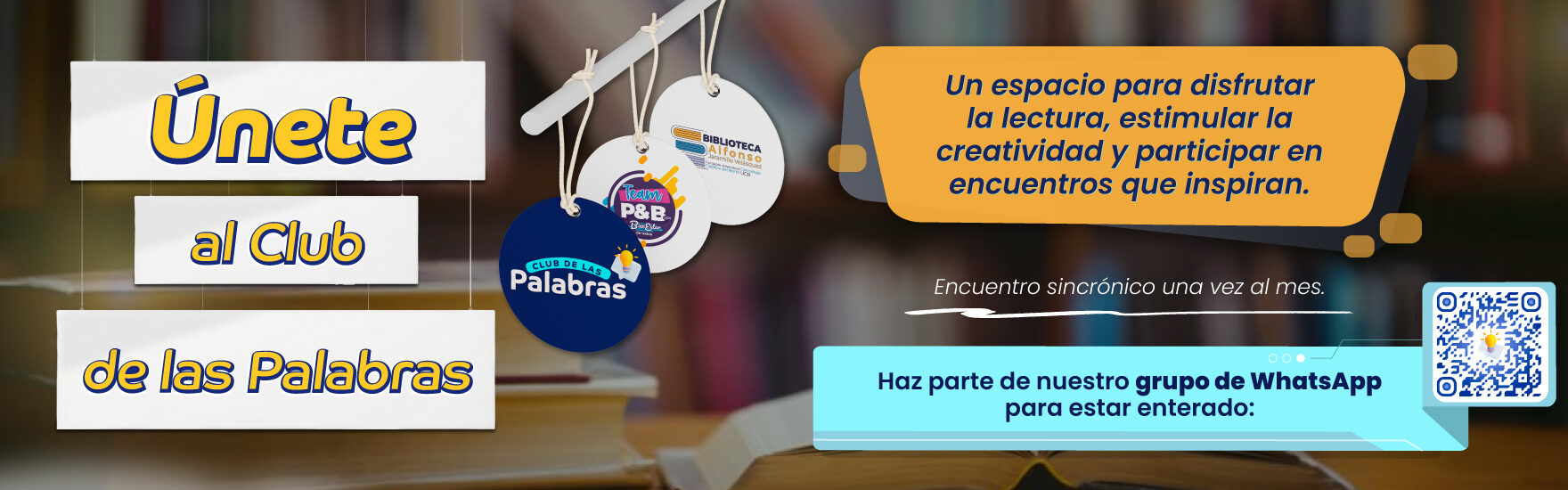 Banner con invitación a unirse al club de lectura