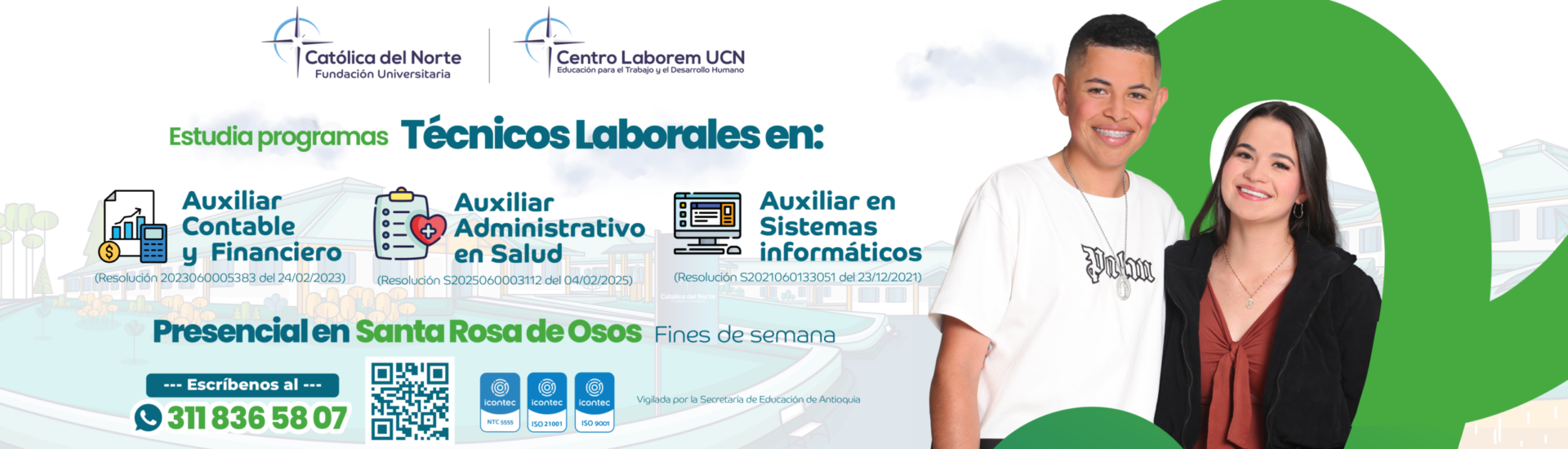 Oferta de programas técnicos laborales por parte del Centro Laborem en el municipio de Santa Rosa de Osos.
