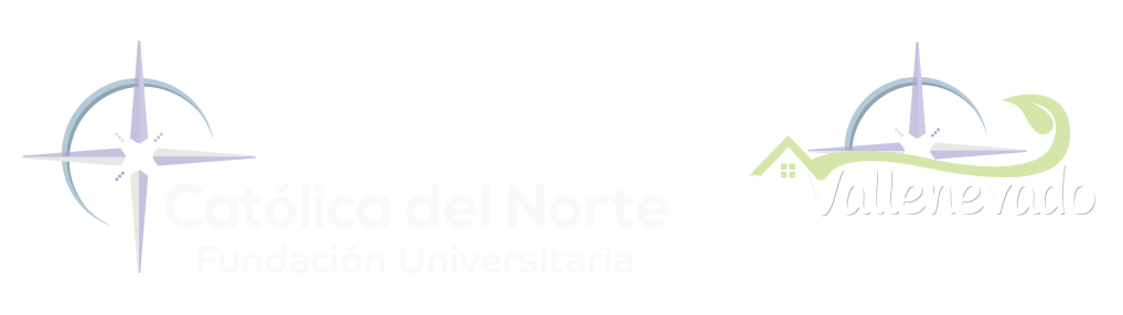 Logo de la Fundación Universitaria Católica del Norte en cobranding con el logo de Vallenevado