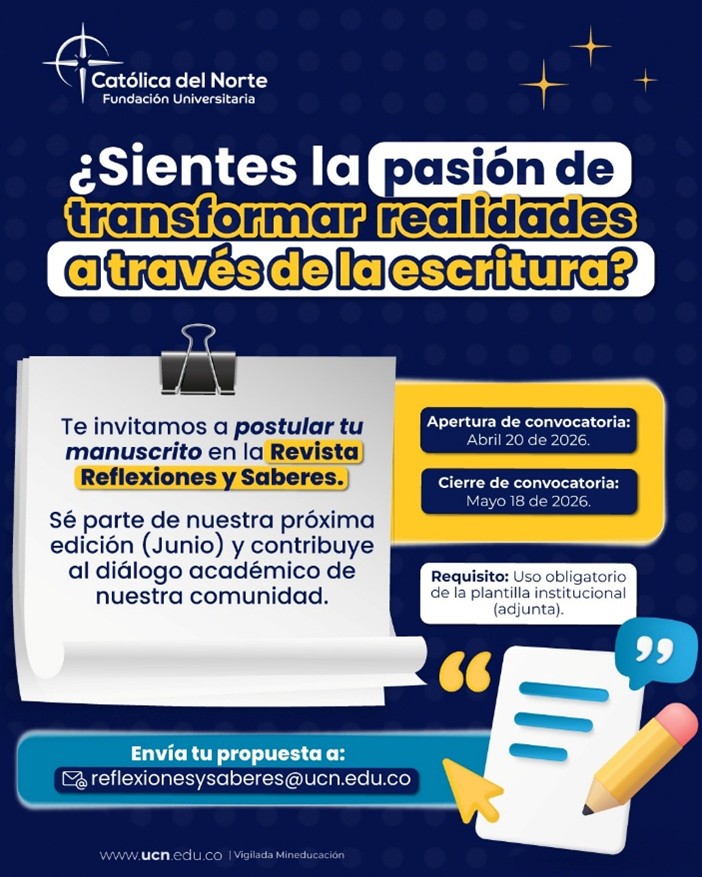 convocatoria revista Fundación Universitaria Católica del Norte