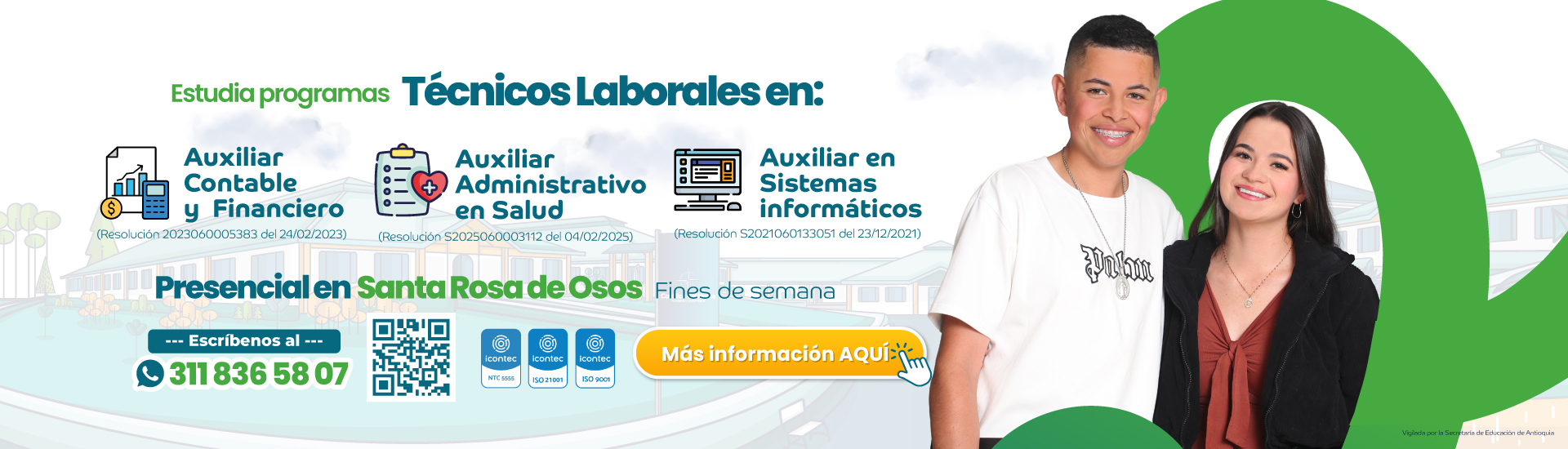 Oferta de programas técnicos laborales por parte del Centro Laborem en el municipio de Santa Rosa de Osos.
