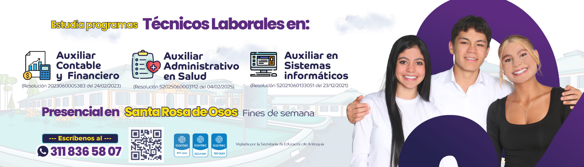 Oferta de programas técnicos laborales por parte del Centro Laborem en el municipio de Santa Rosa de Osos.